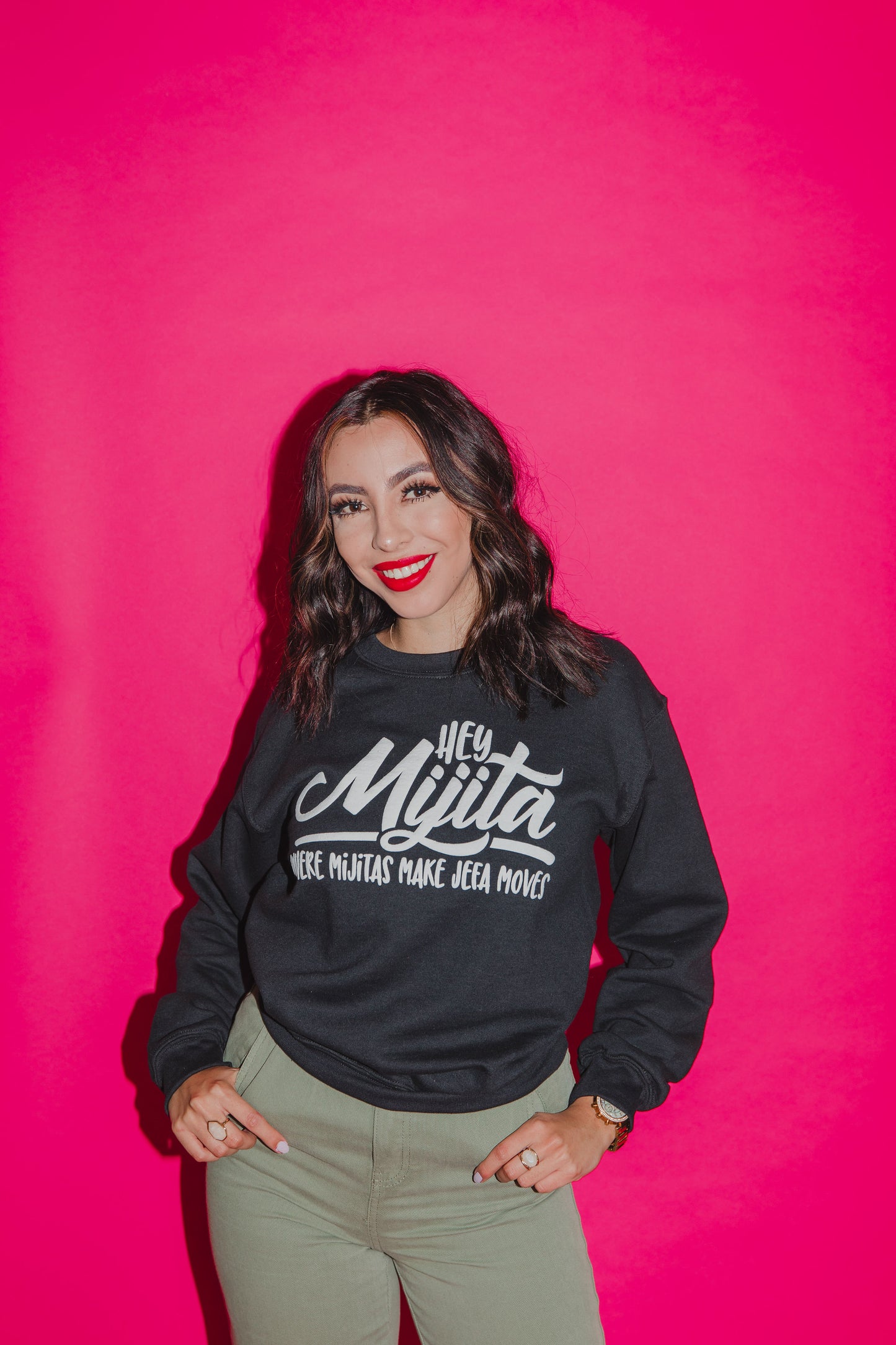 Hey Mijita Black Crewneck